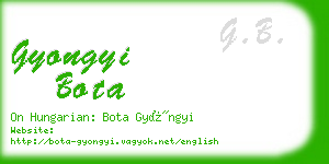 gyongyi bota business card